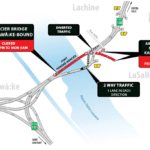 One lane in each direction this weekend on the Mercier Bridge