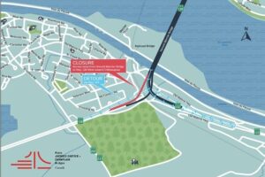 Overnight lane and ramp closure