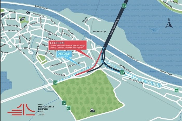 Overnight lane and ramp closure