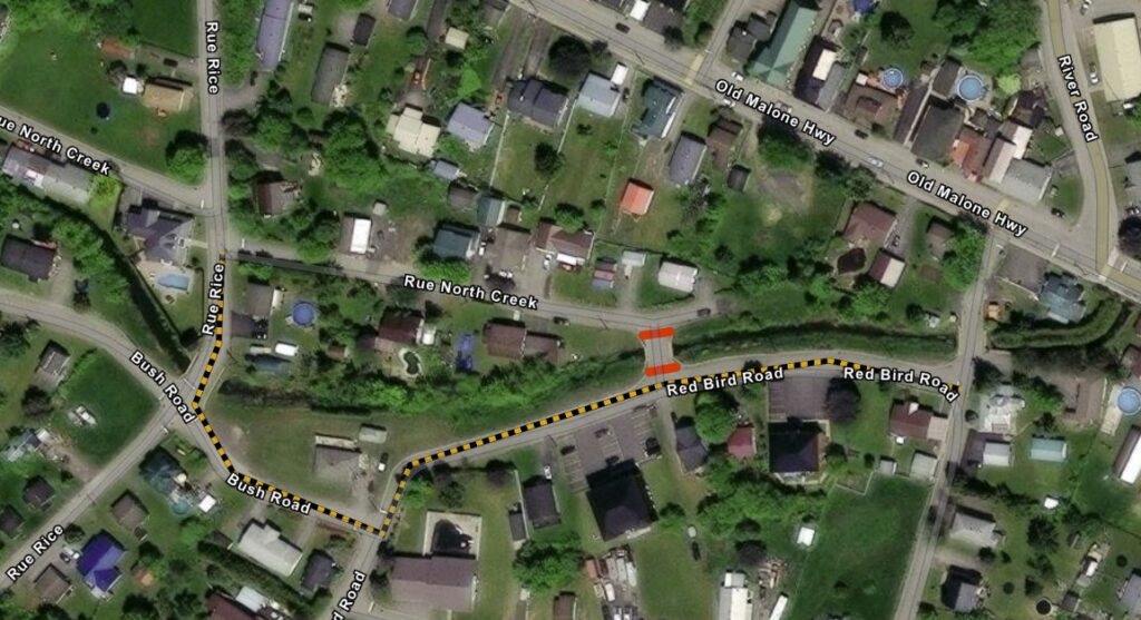 North Creek Crossing closed until further notice MAP