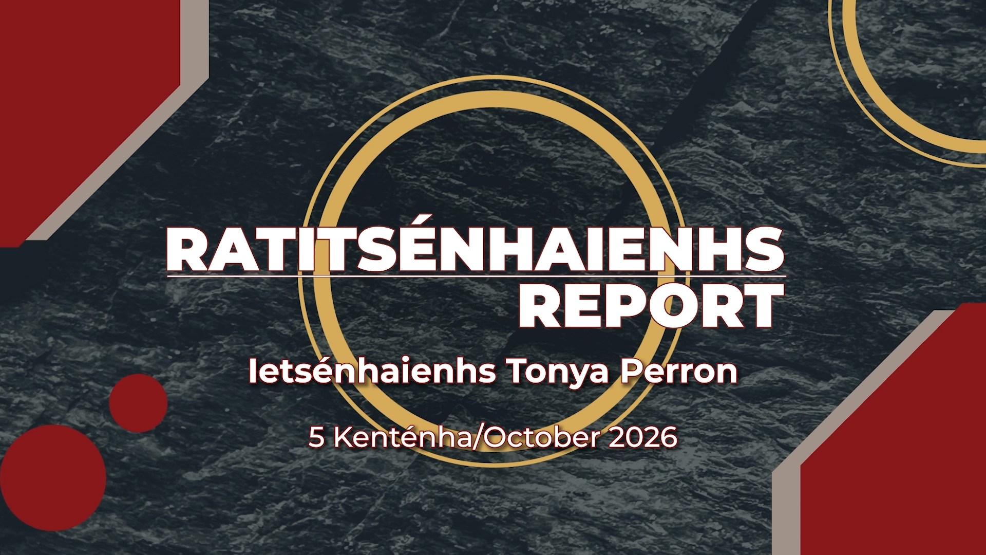 Ratitsénhaienhs Report: Tonya Perron
